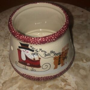 Crazy Mountain Ceramic Candle Shade “May the Merry Bells keep Ringing….  EUC